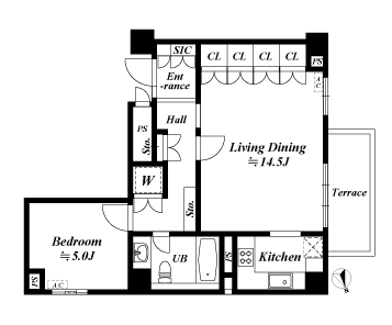 1LDKの間取図